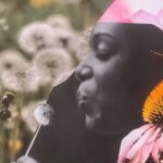 A collage of a woman blowing a dandelion and making a wish